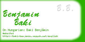 benjamin baki business card